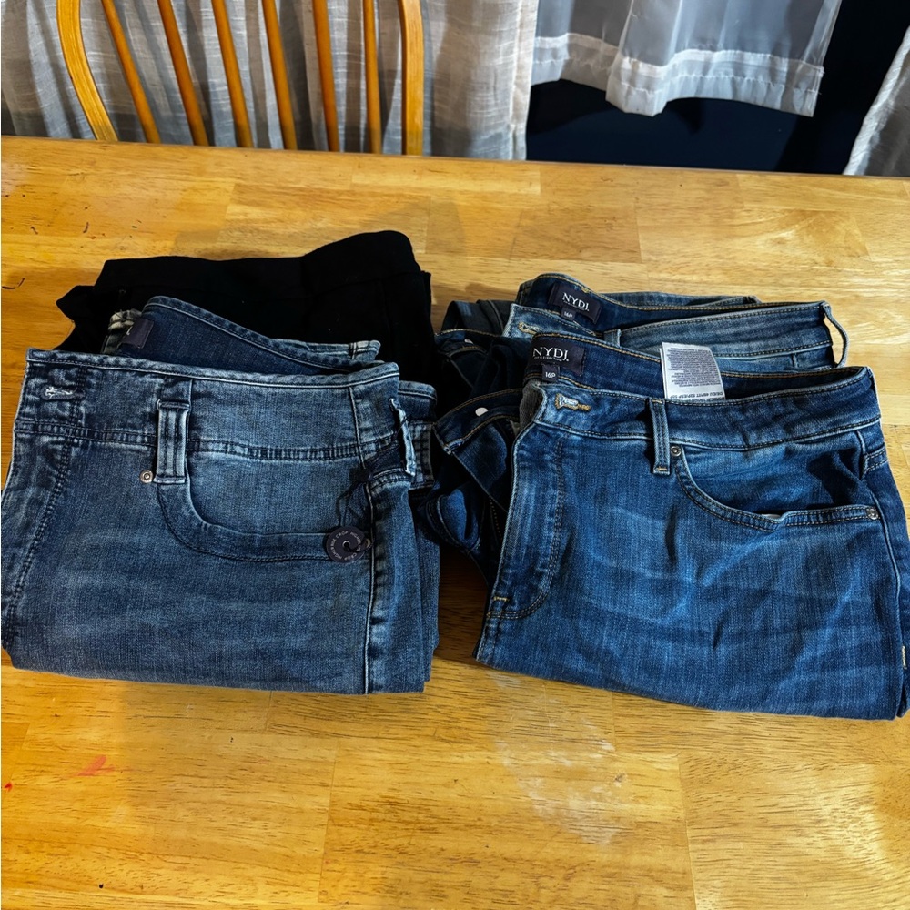 NYDJ Denim and Black Jeans Set